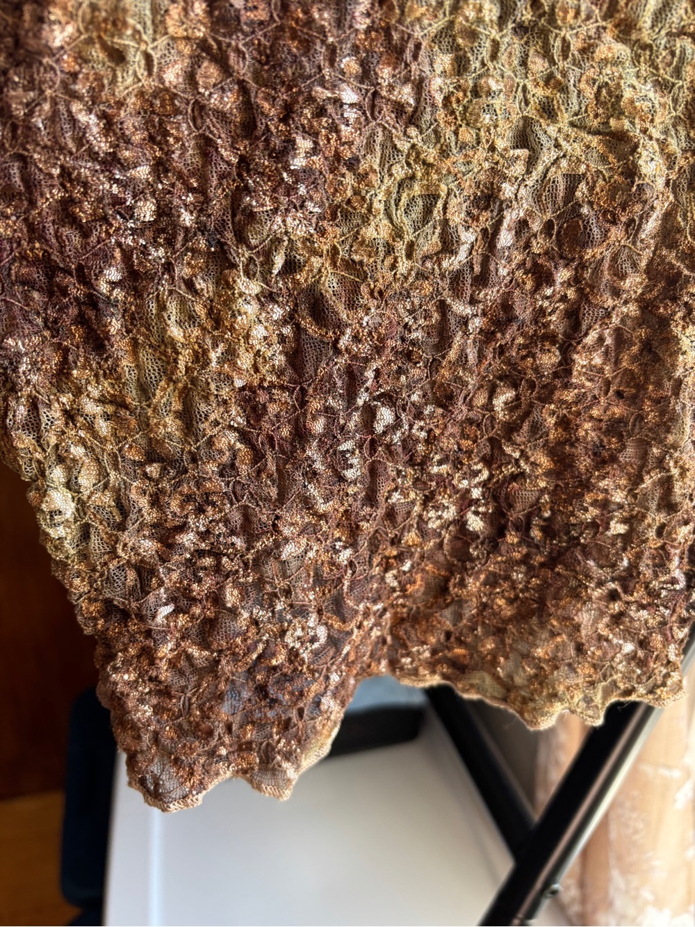 EUC Vintage Y2K Surrealist V-Neck Sheer Mesh Lace Textured Top | Women’s XL-XXL - Picture 5 of 16